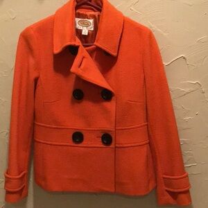 Talbots Orange Tailored Peacoat